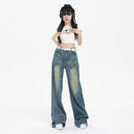 Faded Whiskers Straight Leg Jeans-INNBLAC Fashion Apparel