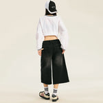 Faded Wide Leg Cropped Jeans-INNBLAC Fashion Apparel