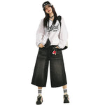 Faded Wide Leg Cropped Jeans-INNBLAC Fashion Apparel