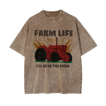 Farm Life Graphic Washed Tee-INNBLAC Fashion Apparel