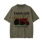 Farm Life Graphic Washed Tee-INNBLAC Fashion Apparel