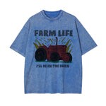 Farm Life Graphic Washed Tee-INNBLAC Fashion Apparel