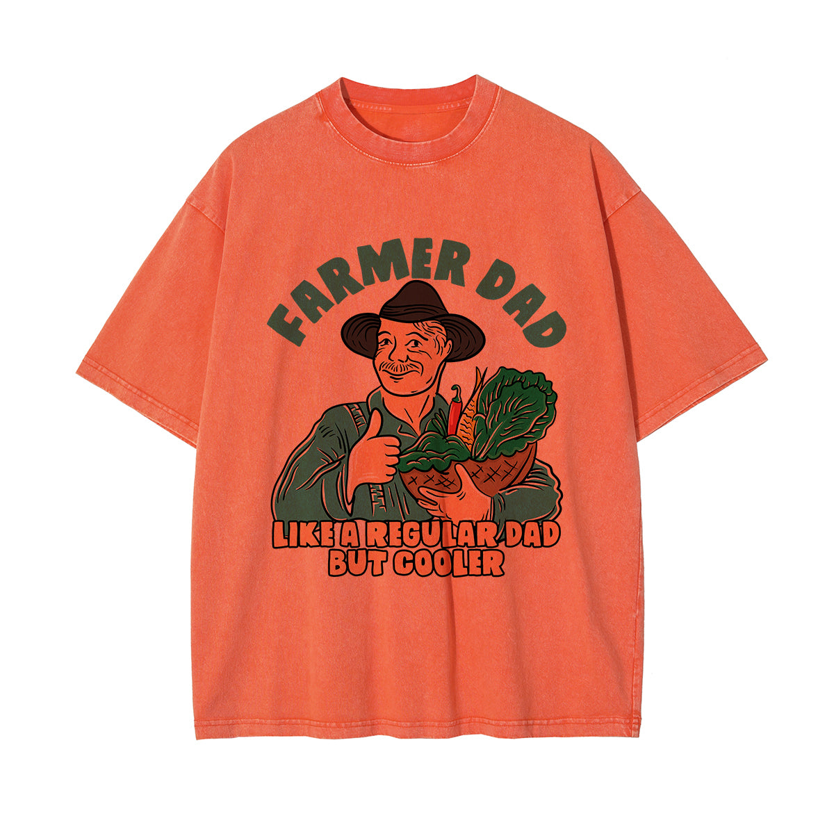 Farmer Dad Graphic Washed Tee-INNBLAC Fashion Apparel