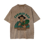Farmer Dad Graphic Washed Tee-INNBLAC Fashion Apparel