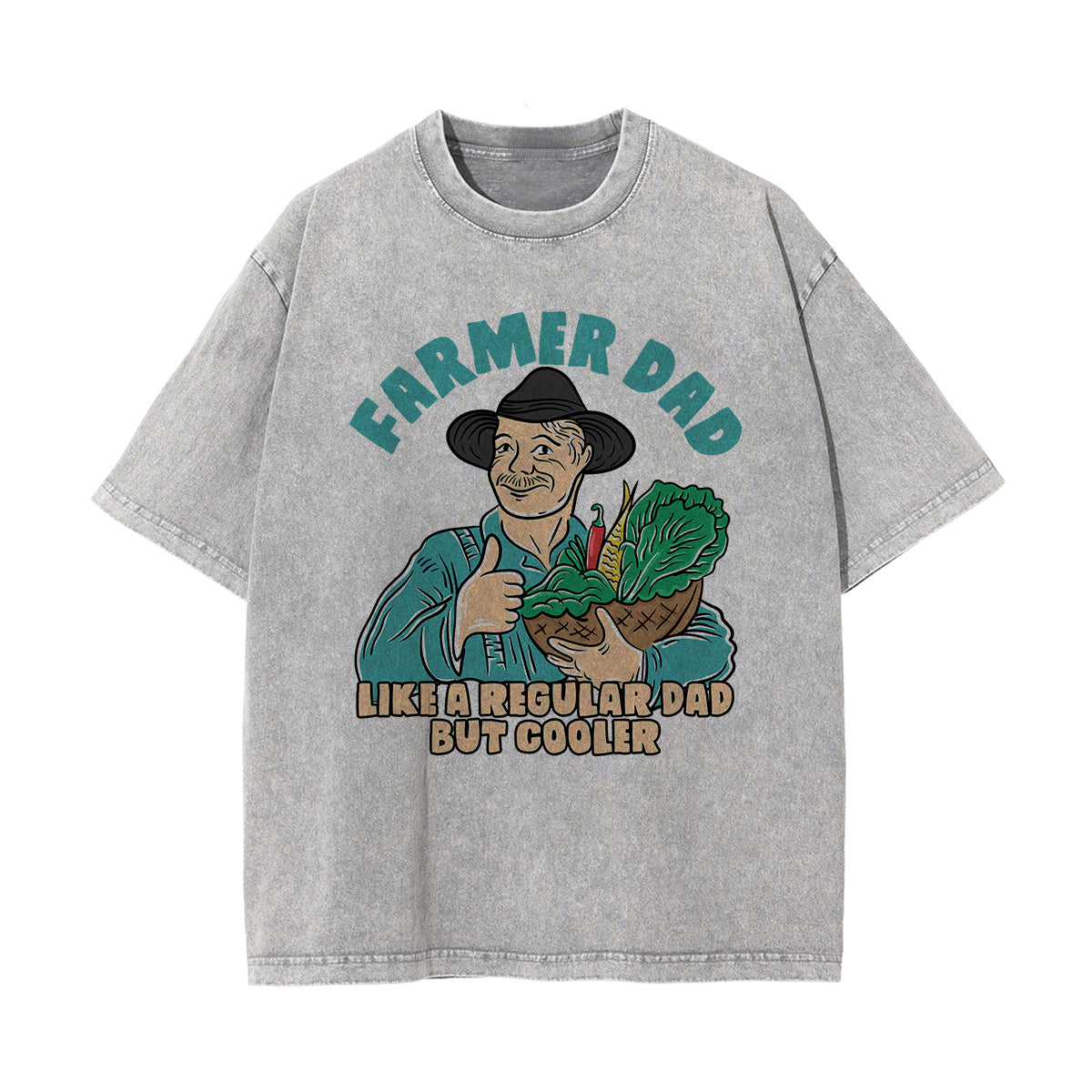 Farmer Dad Graphic Washed Tee-INNBLAC Fashion Apparel