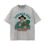 Farmer Dad Graphic Washed Tee-INNBLAC Fashion Apparel