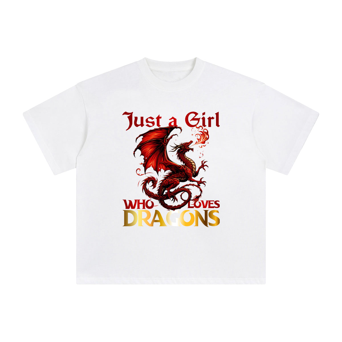 Fire Breathing Dragon Anime Graphic Tee-INNBLAC Fashion Apparel