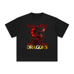 Fire Breathing Dragon Anime Graphic Tee-INNBLAC Fashion Apparel