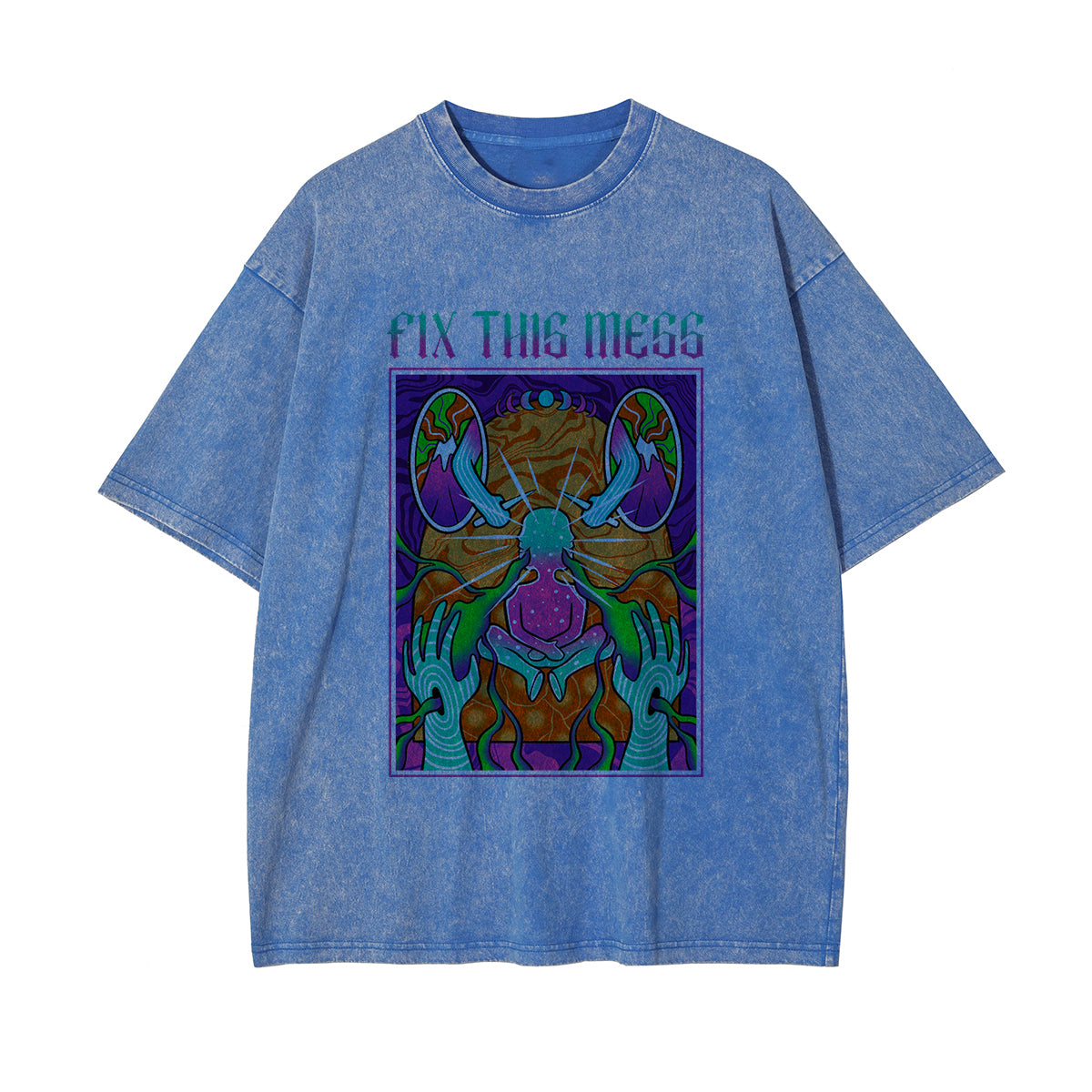 Fix This Mess Washed Graphic Tee-INNBLAC Fashion Apparel