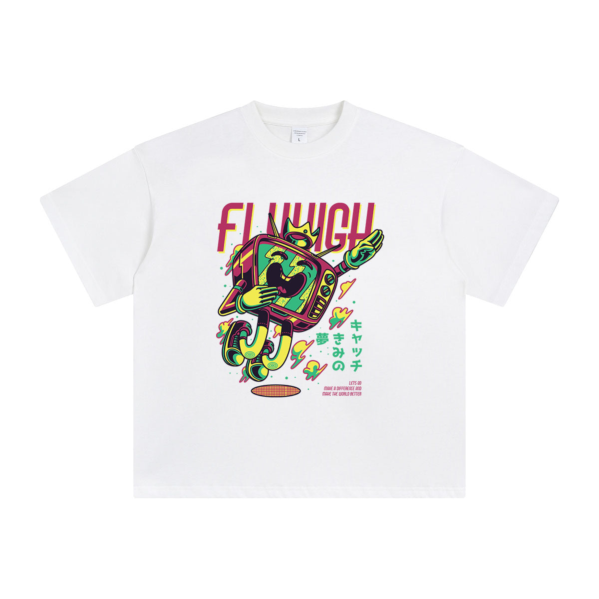 Fly High Japanese Kanji Graphic Tee-INNBLAC Fashion Apparel