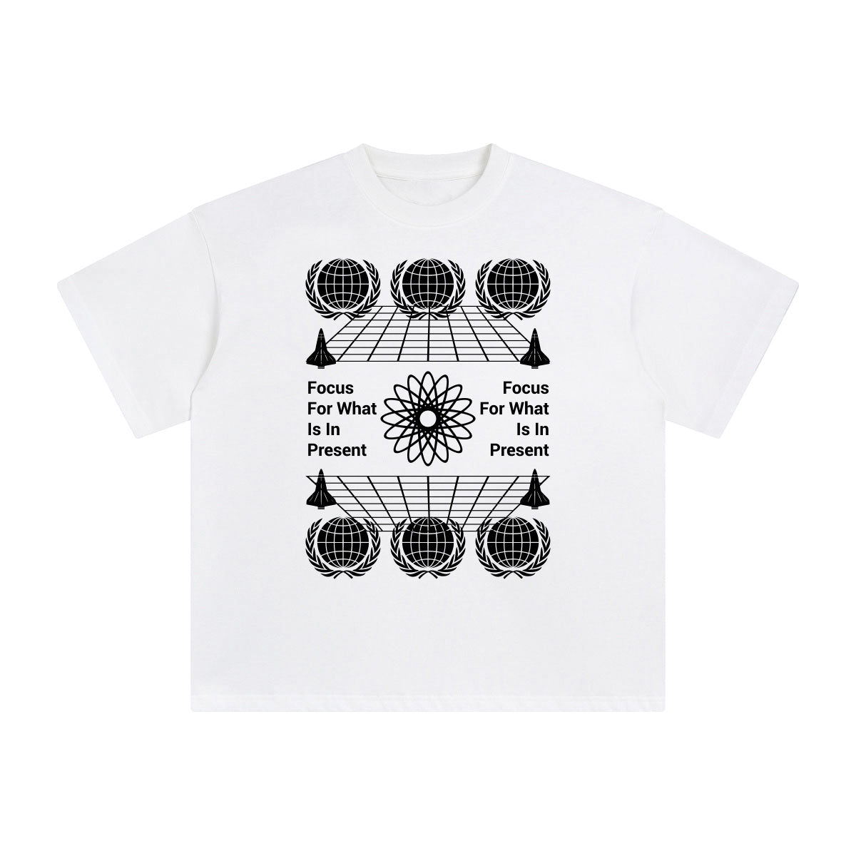 Focus for What is in Present Abstract Graphic Tee-INNBLAC Fashion Apparel