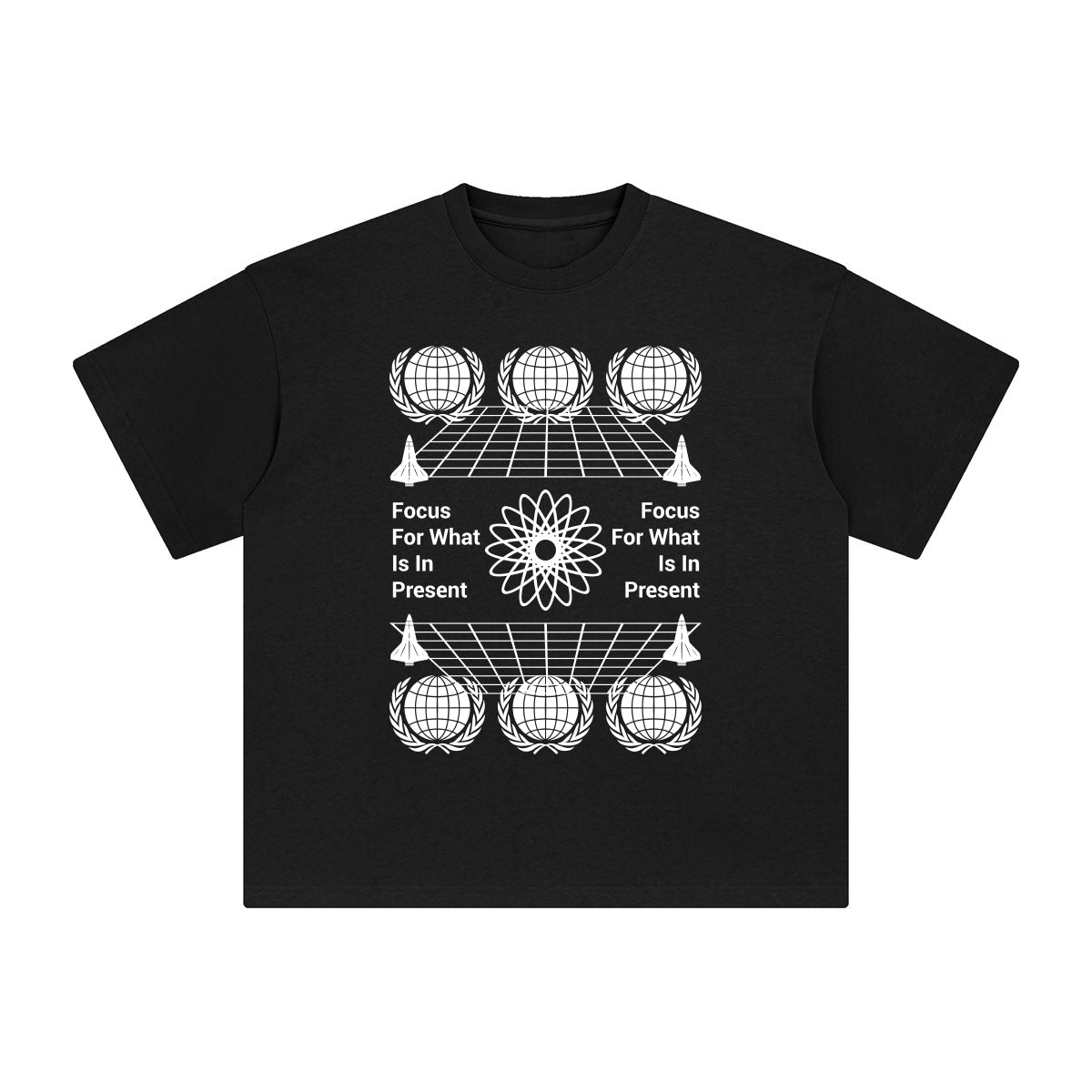 Focus for What is in Present Abstract Graphic Tee-INNBLAC Fashion Apparel