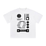 Fragile Abstract Graphic Tee-INNBLAC Fashion Apparel