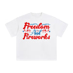 Freedom and Fireworks Graphic Tee-INNBLAC Fashion Apparel