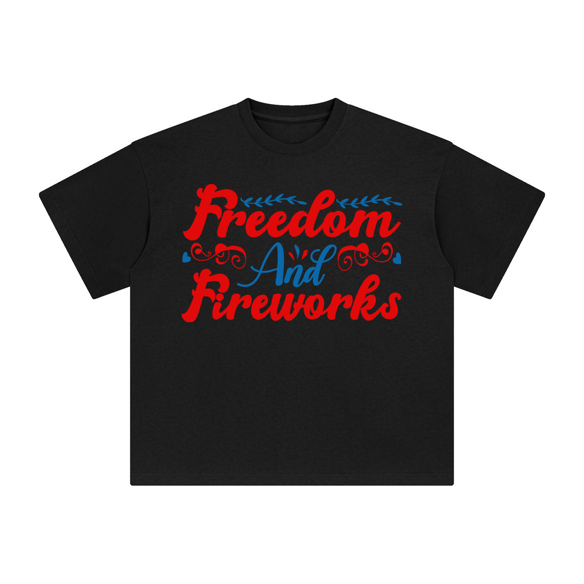 Freedom and Fireworks Graphic Tee-INNBLAC Fashion Apparel
