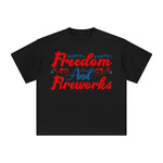 Freedom and Fireworks Graphic Tee-INNBLAC Fashion Apparel
