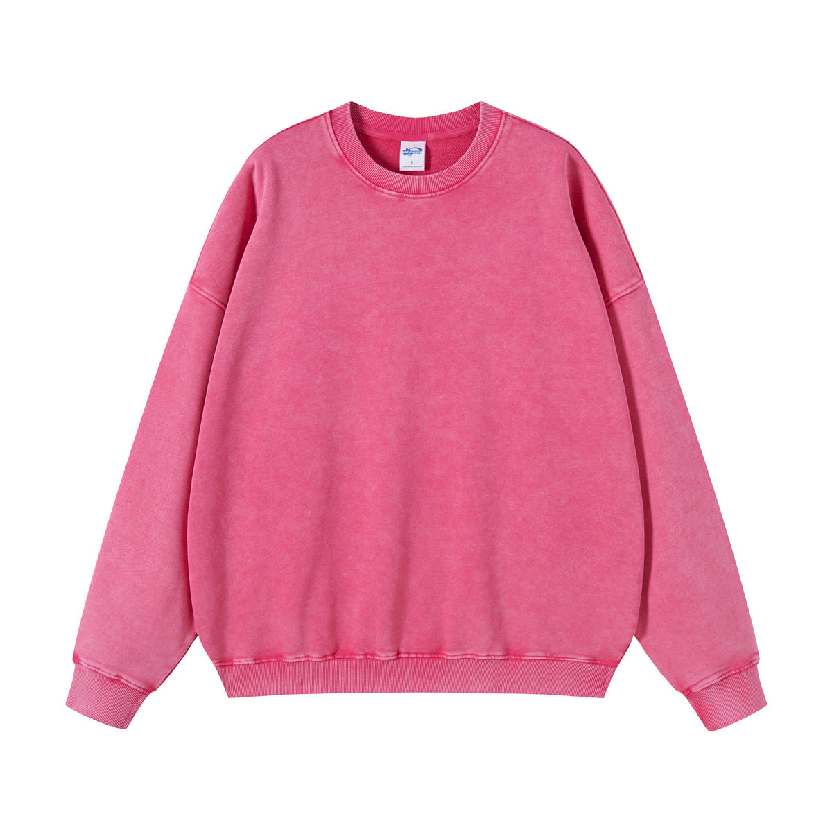 Washed Faded Crew Neck Sweatshirt-INNBLAC Fashion Apparel