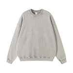 Washed Faded Crew Neck Sweatshirt-INNBLAC Fashion Apparel