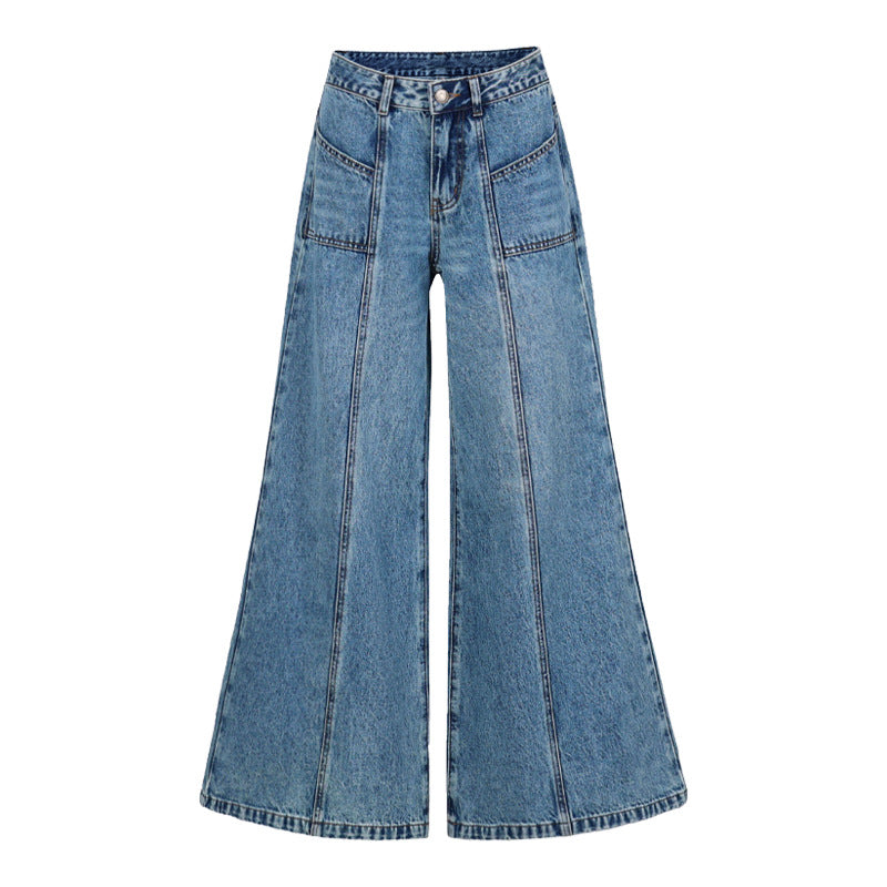Front Seam Faded Flare Jeans-INNBLAC Fashion Apparel