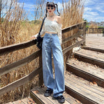Front Seam Women's Straight Leg Jeans-INNBLAC Fashion Apparel