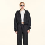 Cropped Zipped Up Hoodie-INNBLAC Fashion Apparel