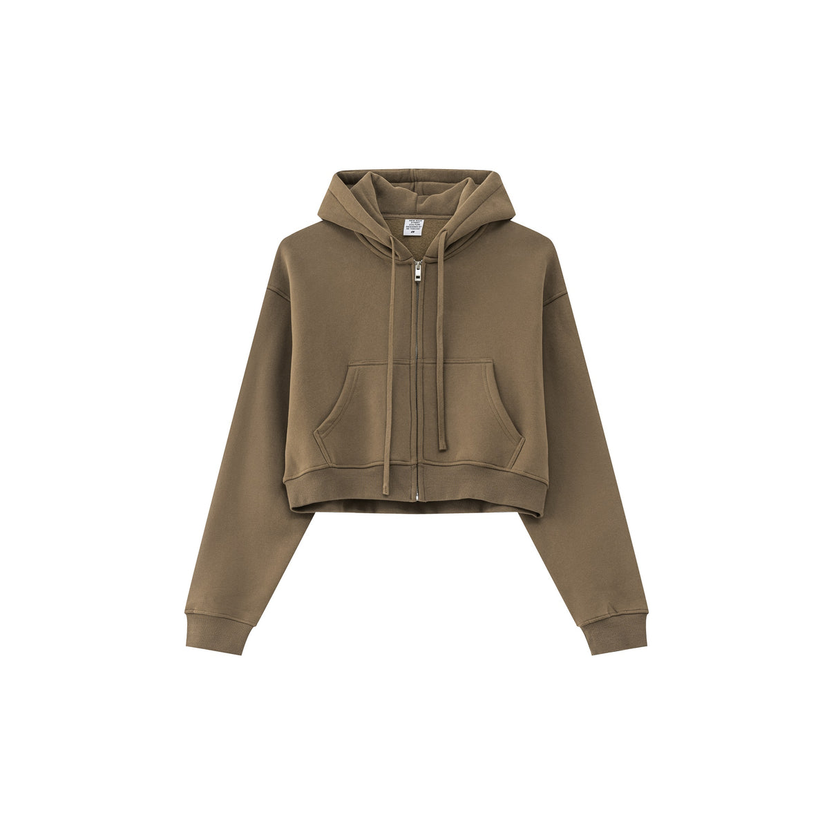 Cropped Zipped Up Hoodie-INNBLAC Fashion Apparel