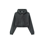 Cropped Zipped Up Hoodie-INNBLAC Fashion Apparel