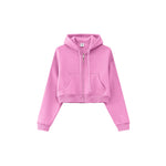 Cropped Zipped Up Hoodie-INNBLAC Fashion Apparel