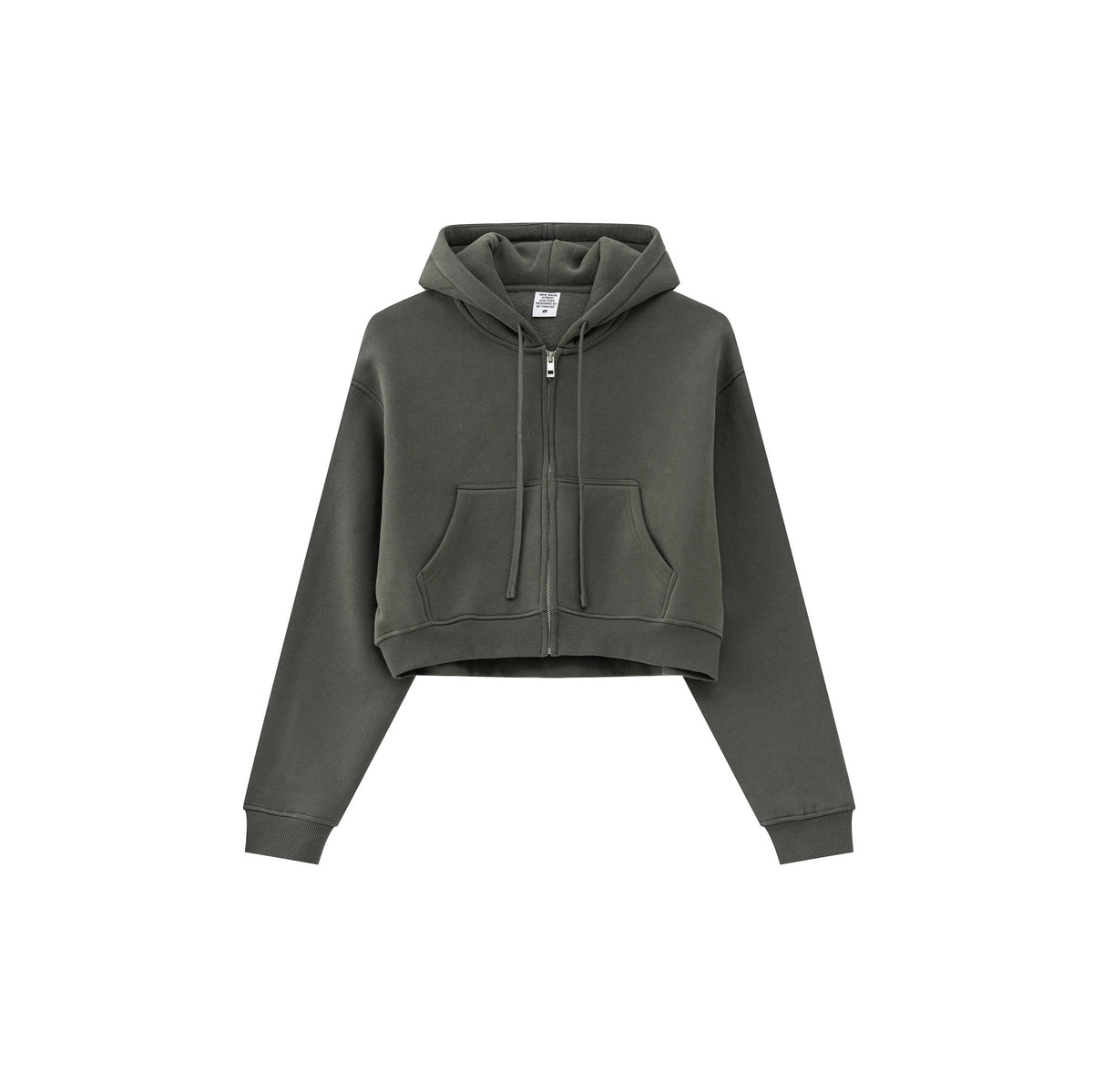 Cropped Zipped Up Hoodie-INNBLAC Fashion Apparel