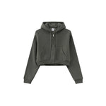 Cropped Zipped Up Hoodie-INNBLAC Fashion Apparel