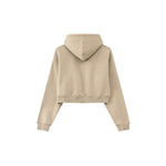 Cropped Zipped Up Hoodie-INNBLAC Fashion Apparel