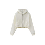 Cropped Zipped Up Hoodie-INNBLAC Fashion Apparel
