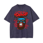 Funny Savage Stone Wash Graphic Tee-INNBLAC Fashion Apparel