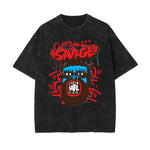 Funny Savage Stone Wash Graphic Tee-INNBLAC Fashion Apparel