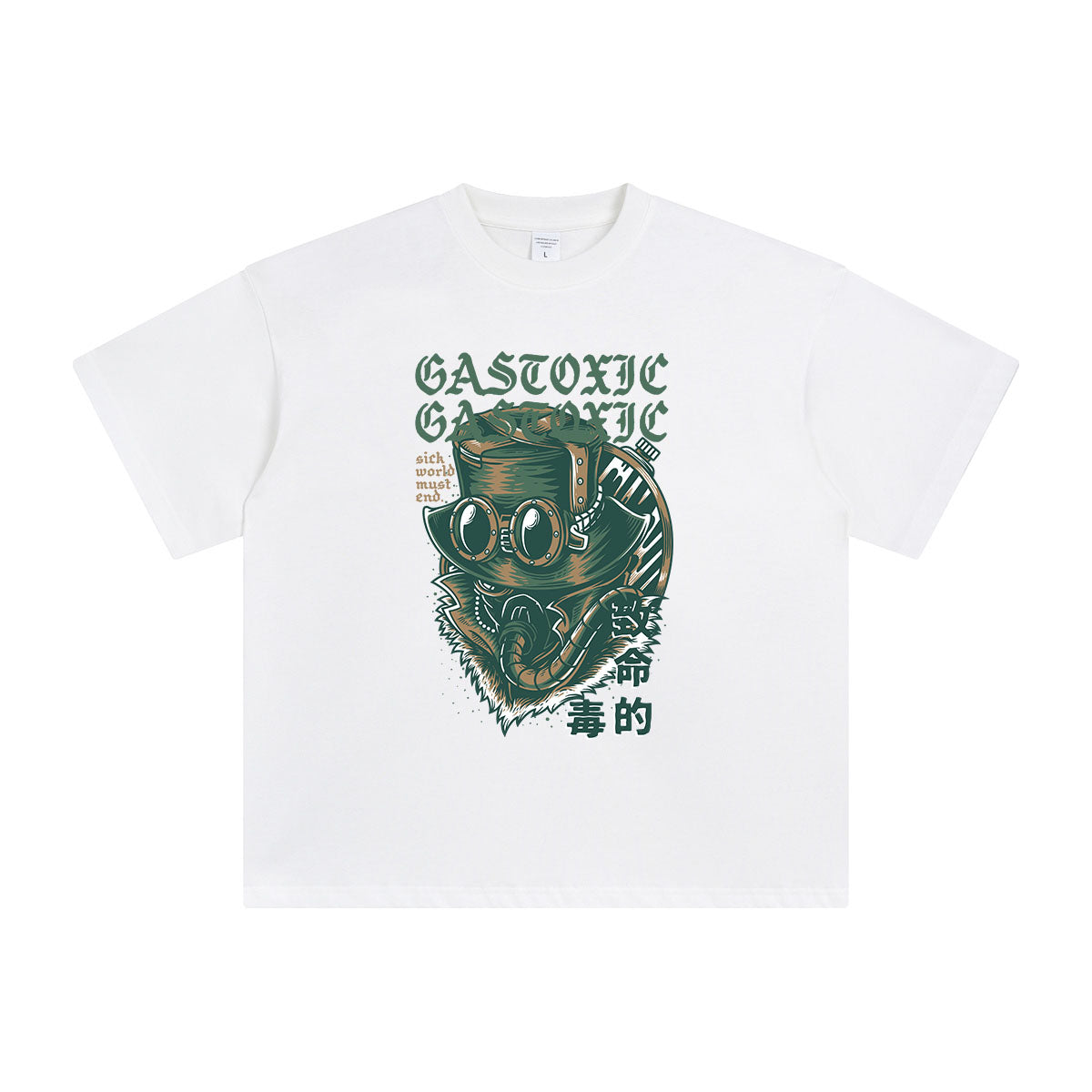Gas Toxic Chinese Character Graphic Tee-INNBLAC Fashion Apparel