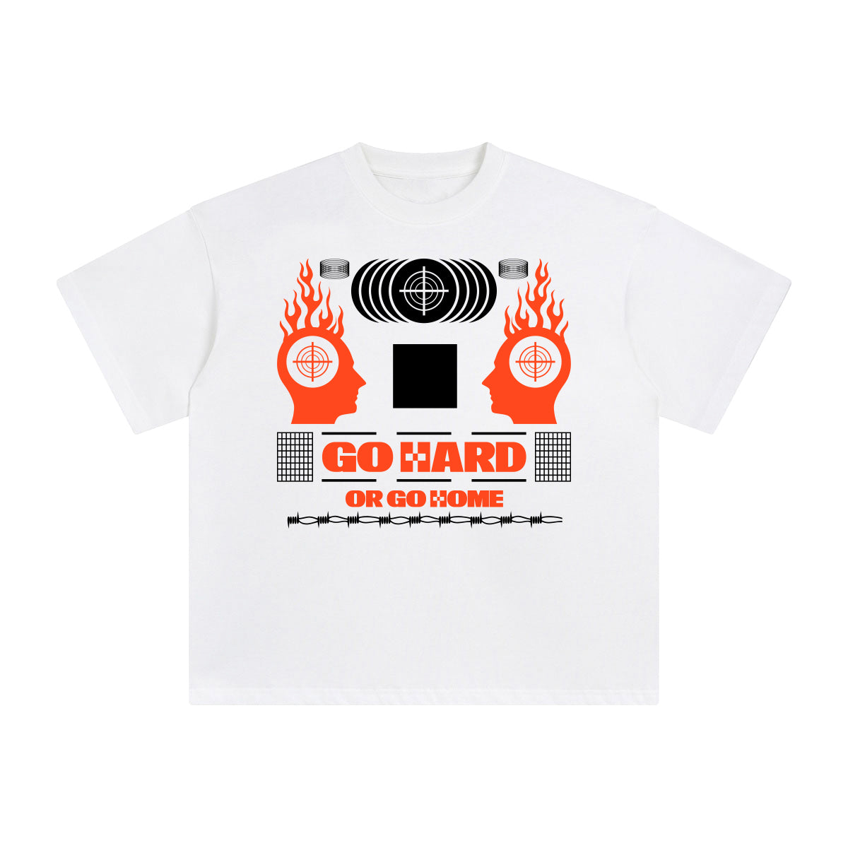 Go Hard or Go Home Abstract Graphic Tee-INNBLAC Fashion Apparel