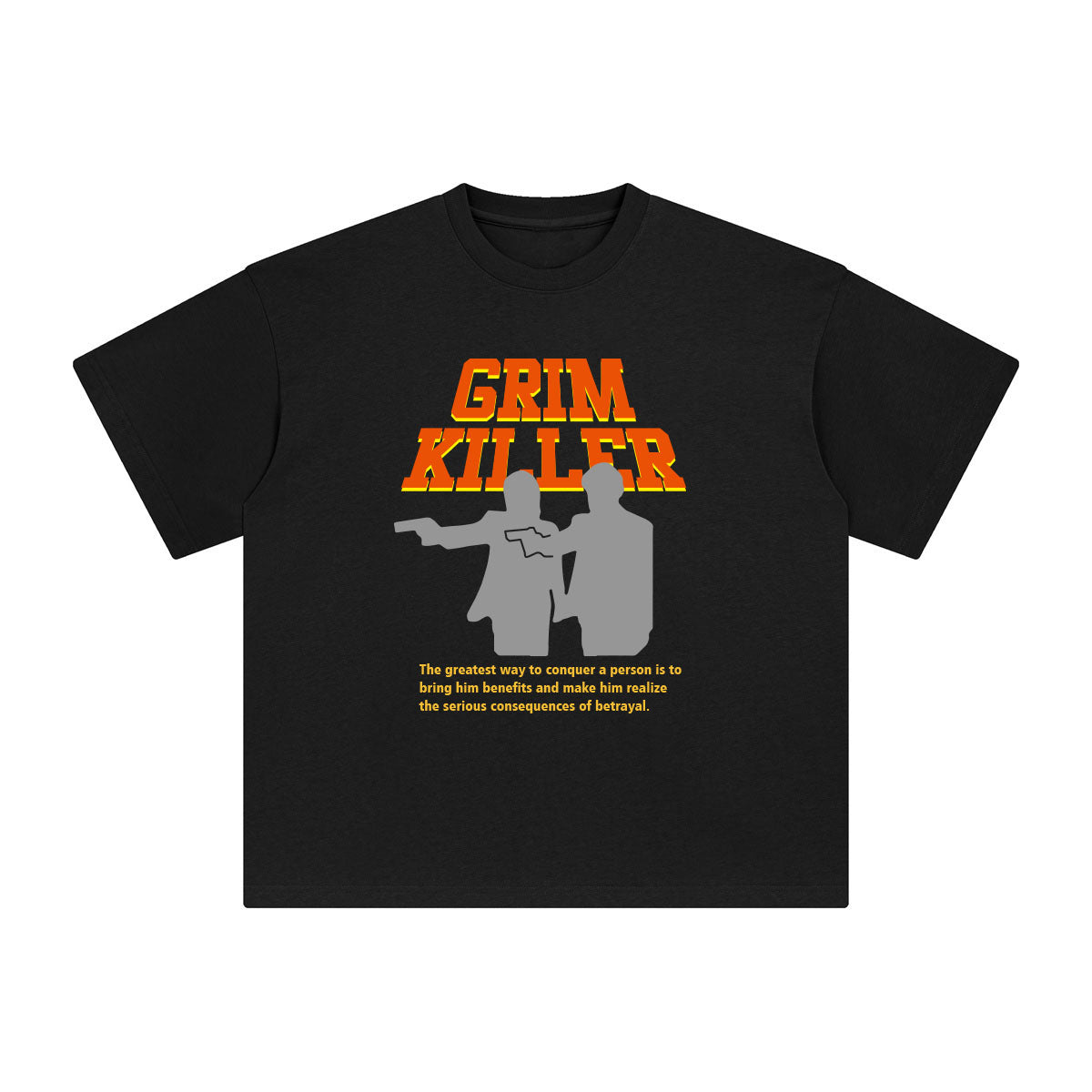 Grim Killer & Slogan Graphic Tee-INNBLAC Fashion Apparel