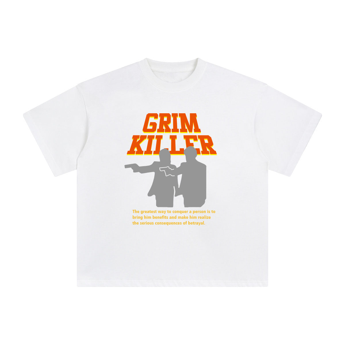 Grim Killer & Slogan Graphic Tee-INNBLAC Fashion Apparel