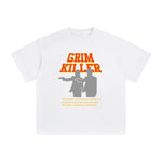 Grim Killer & Slogan Graphic Tee-INNBLAC Fashion Apparel