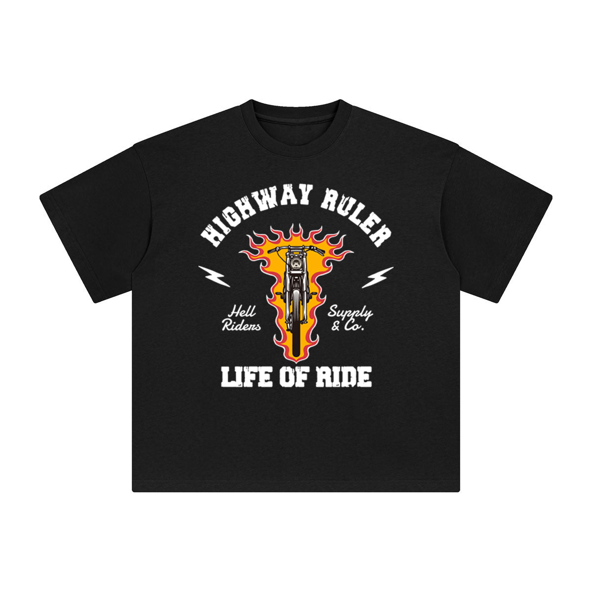 HIGHWAY RULER Motorcycle Graphic Tee-INNBLAC Fashion Apparel