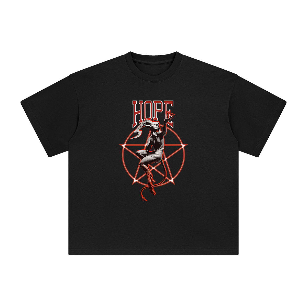 HOPE Statue & Pentagram Graphic Tee-INNBLAC Fashion Apparel