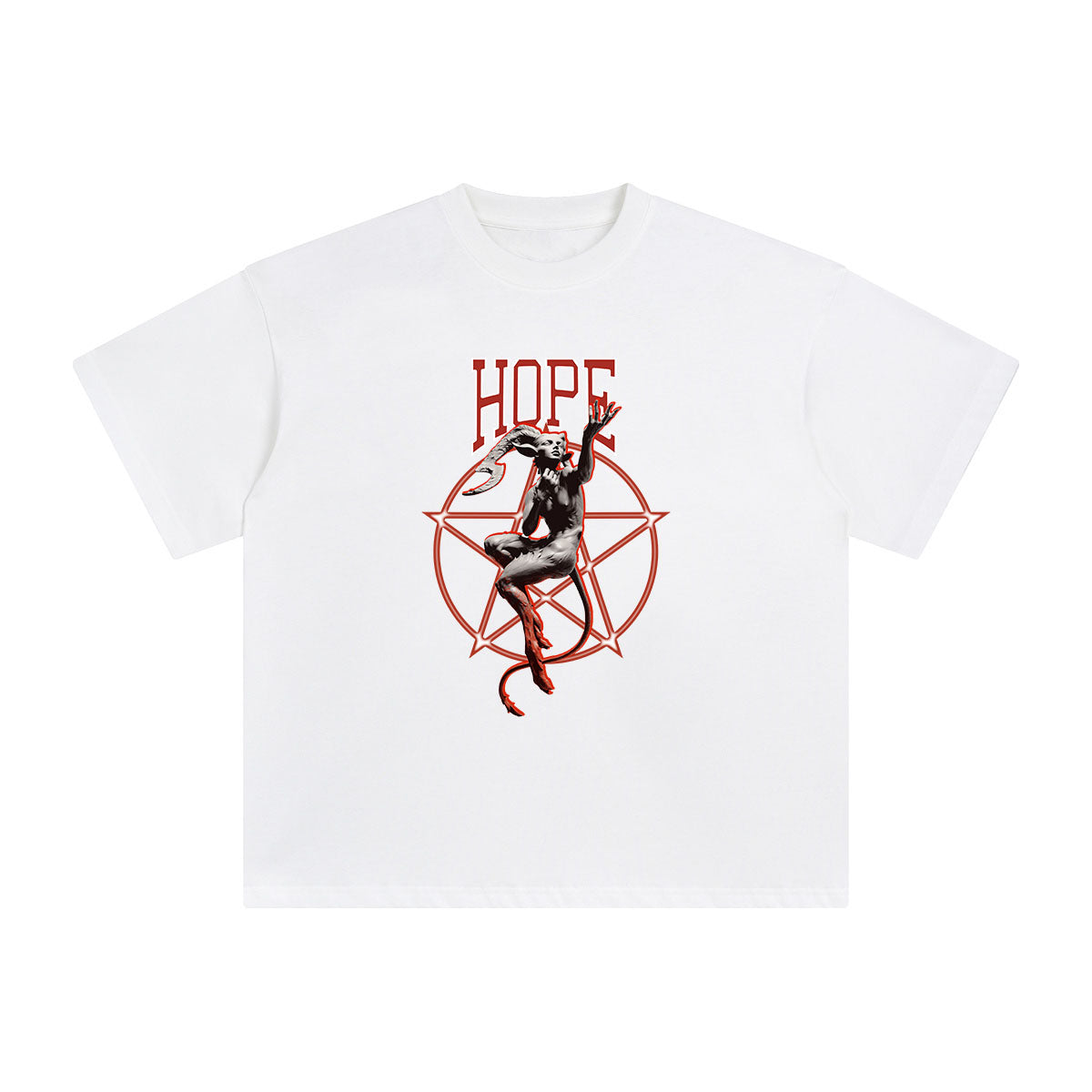 HOPE Statue & Pentagram Graphic Tee-INNBLAC Fashion Apparel