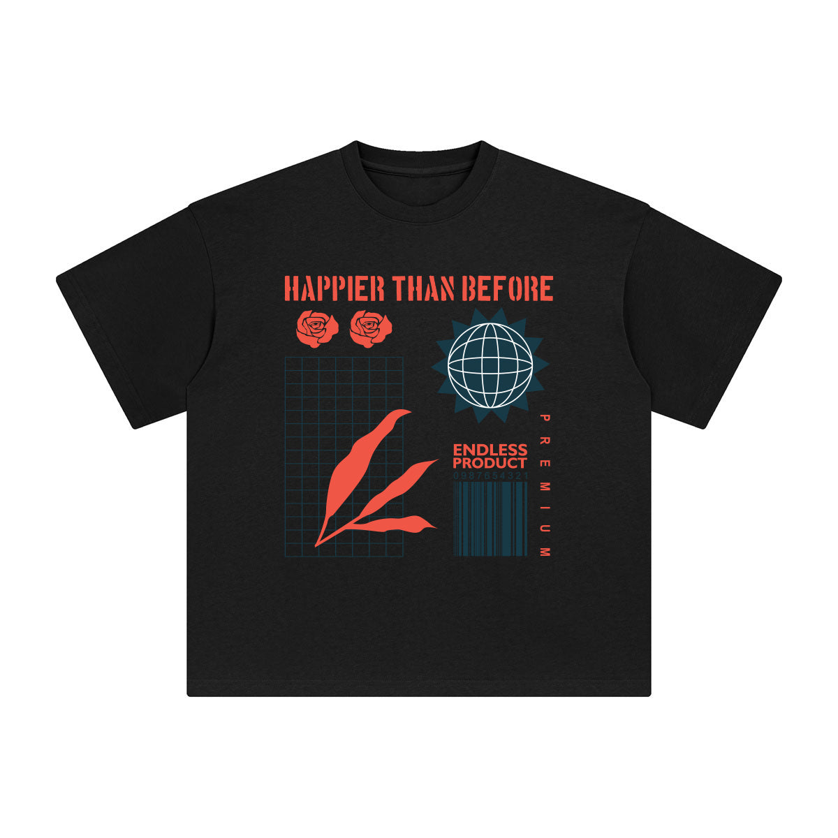 Happier than Before Abstract Graphic Tee-INNBLAC Fashion Apparel