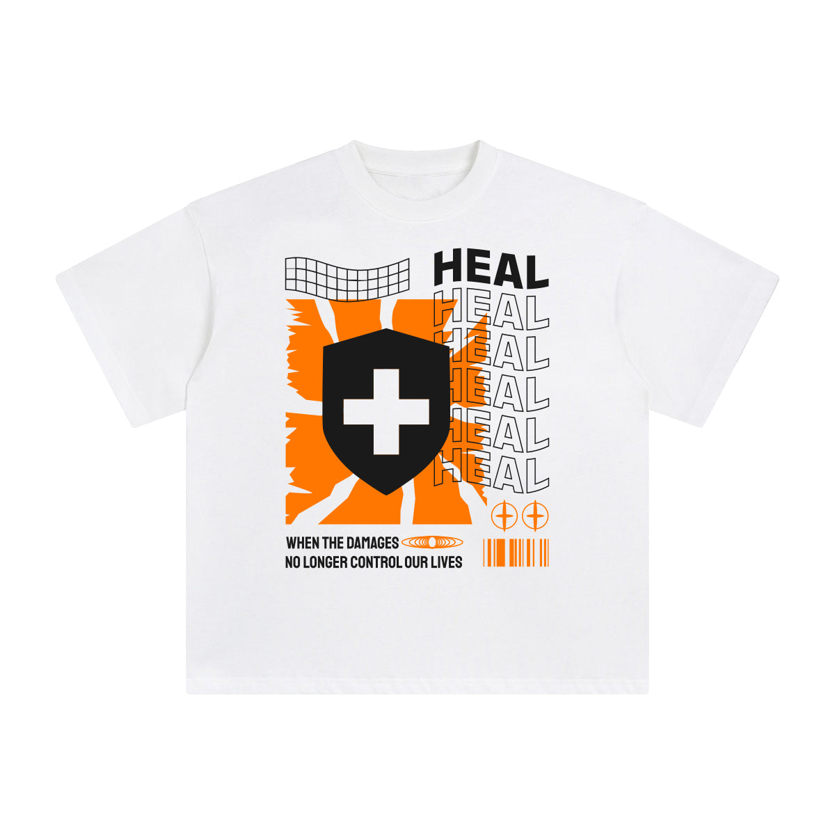 Heal Abstract Graphic Tee-INNBLAC Fashion Apparel