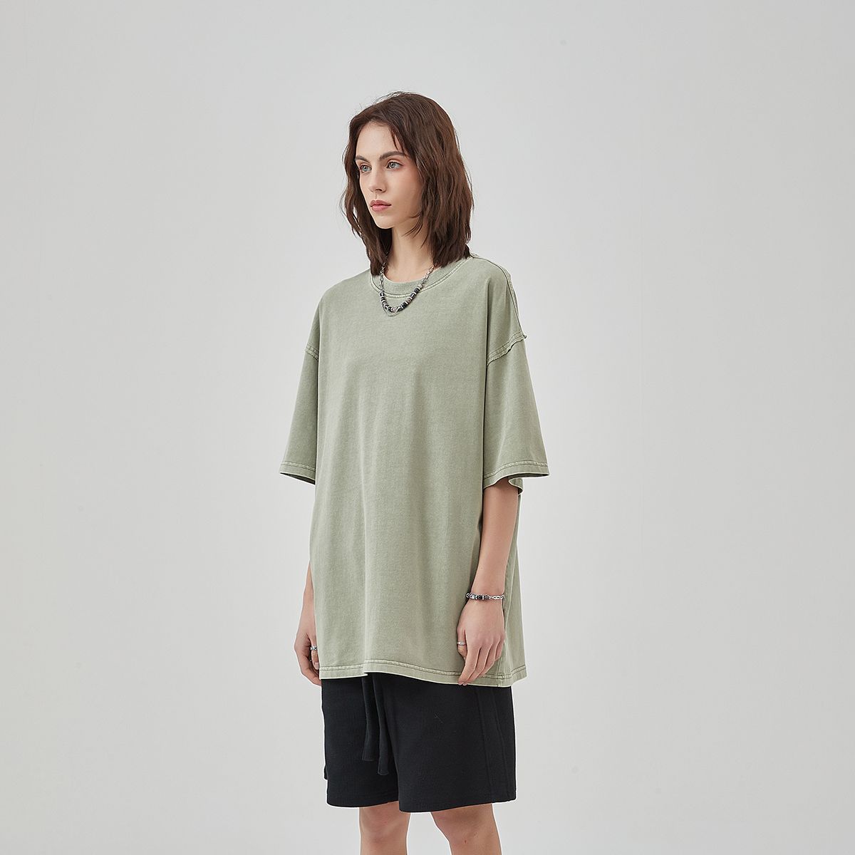 Women's Heavyweight Vintage Rough Edge T Shirt 8oz-INNBLAC Fashion Apparel