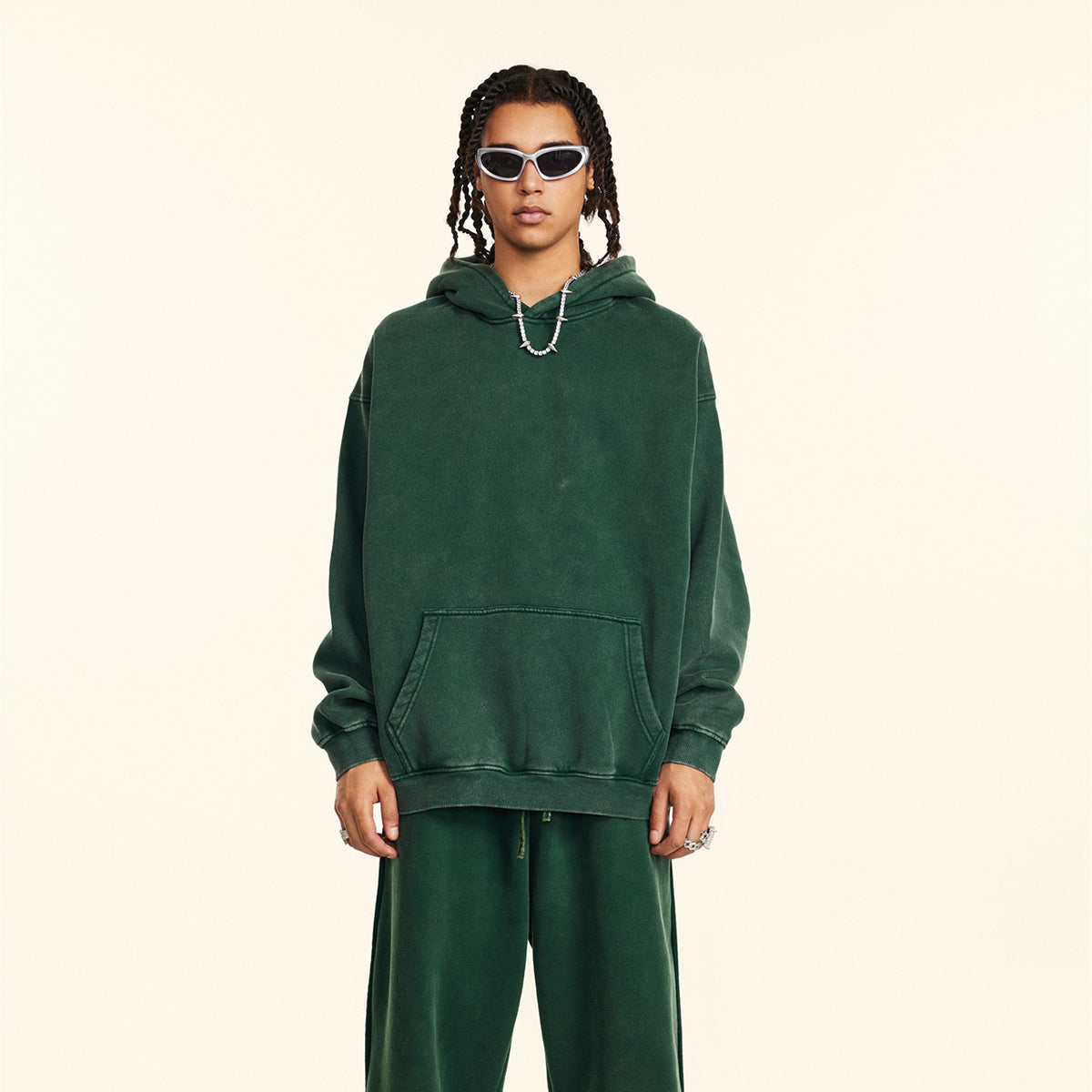 Heavyweight Washed Kangaroo Pocket Hoodie-INNBLAC Fashion Apparel