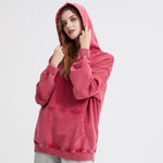 Women's Heavyweight Washed Kangaroo Pocket Hoodie-INNBLAC Fashion Apparel