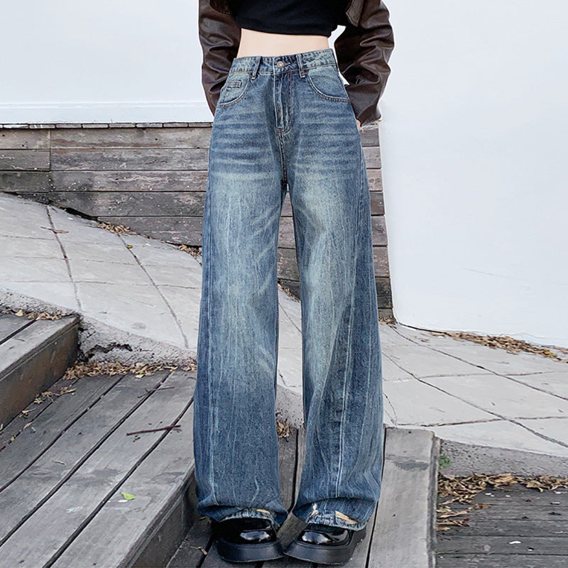 Hem Ripped Whiskers Jeans-INNBLAC Fashion Apparel