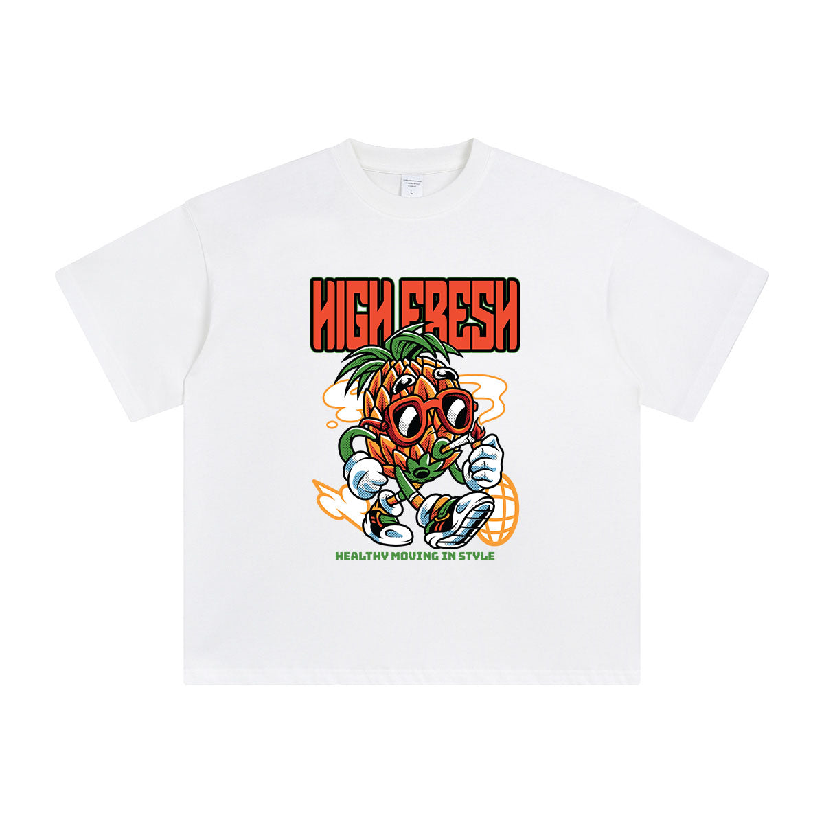 High Fresh Pineapple Cartoon T Shirt-INNBLAC Fashion Apparel