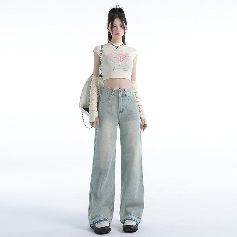 High Rise Double Button Baggy Jeans-INNBLAC Fashion Apparel